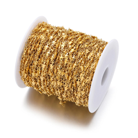 Chaînes en acier inoxydable plaqué or 18 carats, anti-ternissement, motif étoile gonflée, pour la fabrication de bijoux DIY (colliers, bracelets)