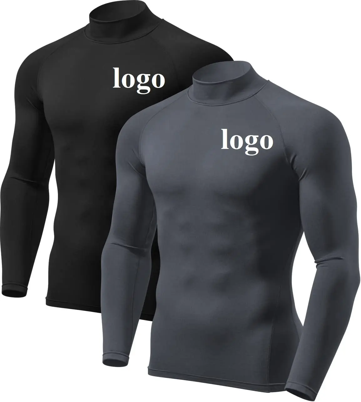 custom logo blank long sleeve compression mens workout t shirts muscle fit compressed t-shirts