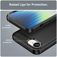 2025 affaires brossé fibre de carbone Texture souple étui de téléphone en TPU pour iPhone 16E couverture mobile pour iPhone XR 14 15 Plus 16 Pro Max
