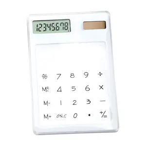 Kalkulator transparan, komputer matahari portabel siswa SENTUH Mini kartu lucu kalkulator
