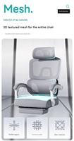 Chaise de bureau ergonomique moderne de haute qualité, pivotante, imperméable, en nylon, réglable en 3D, avec accoudoirs réglables pour la maison et la chambre