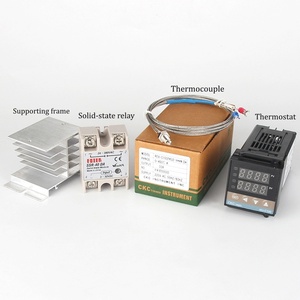 Bộ điều chỉnh nhiệt độ REX-C100 PID Bộ điều khiển nhiệt độ cặp nhiệt điện + Rơle trạng thái rắn 40da + Bộ cảm biến nhiệt độ Bộ Tản Nhiệt - Product Image 1