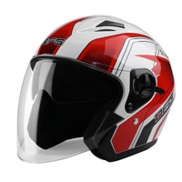 Casque demi-face coloré avec double visière, coque en PP/plastique, pour moto/motocyclette, taille GUA, garantie d'un an