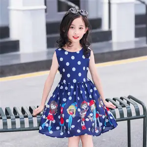 Повседневные корейские уличные модные летние корейские Детские платья для маленьких принцесс с цветами ангелом спортивные для вечеринки для девочек 6 лет