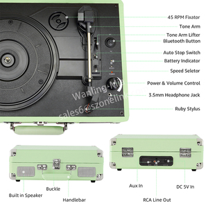 Tocadiscos <span class=keywords><strong>de</strong></span> 3 Velocidades, <span class=keywords><strong>Reproductor</strong></span> <span class=keywords><strong>de</strong></span> Vinilo Portátil <span class=keywords><strong>de</strong></span> Alta Calidad con Aguja <span class=keywords><strong>Technics</strong></span> - Product Image 6