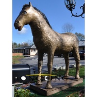 Statue de cheval debout en bronze grandeur nature, amusante, avec technique de moulage