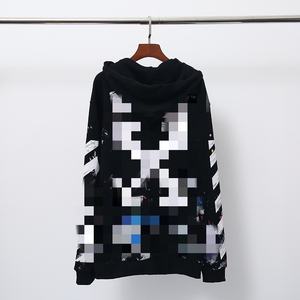 OFF Sweat à capuche pour homme, coupe ample, avec poche, en tissu de qualité supérieure, motif flèche 3D, blanc, nouveau modèle basique, vente en gros - Product Image 1