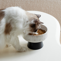 Shamitao Gamelles en Céramique Écologiques et Durables pour Animaux de Compagnie avec Support en Bois Antidérapant, Faciles à Nettoyer, Conception Protectrice 2-en-1 pour Chats et Chiens – Nouveauté !