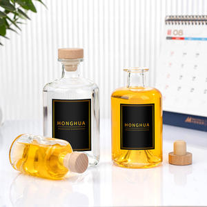 Botella de Vino de la Mejor Calidad al por Mayor, Botella de Licor de Vidrio Transparente Redonda Vacía de 250 ml, 375 ml, 500 ml con Tapón - Product Image 4