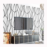 Papier Peint Mural Moderne 3D pour Décoration Intérieure, Vente en Gros, Rayures Florales de Luxe à Coller pour Salon Chambre, Intissé