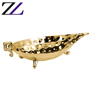 <span class=keywords><strong>Plateau</strong></span> à sushi de service de table, décorations de restaurant en or, <span class=keywords><strong>plateau</strong></span> de décoration fantaisie, service de vaisselle en métal royal, plat de service de fruits secs - Product Image 1