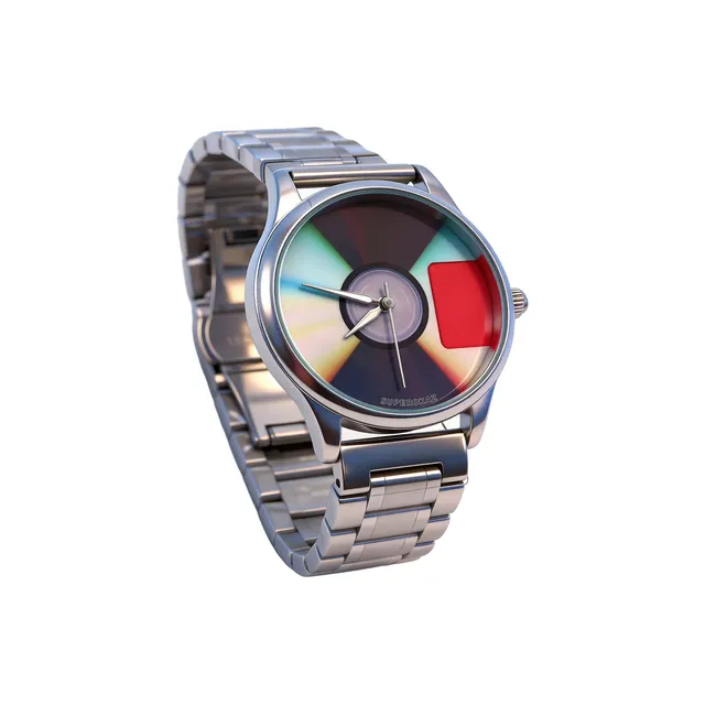 Kanye West's Bound2 Series Niche High-end Luxury Fashion Coin Quartz Movement Stainless Steel Bracelet Unisex Blue Dial Watch