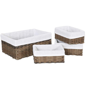 Home Decor Handmade Woven Organizing Nesting Wicker Storage Baskets Set