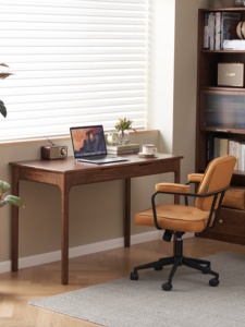 B5164 Bàn Làm Việc Gia Đình Bằng Gỗ Óc Chó Màu Đen Trơn Phong Cách Bắc Âu Với <span class=keywords><strong>2</strong></span> Ngăn Kéo Đựng Đồ Bàn Học Bằng Gỗ - Product Image 5