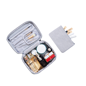 Bolsa de cosméticos de maquillaje Vintage de lujo para mujer, impermeable, de cuero PU NUBUCK, funda portátil con cierre de cremallera para viajes y almacenamiento - Product Image 6