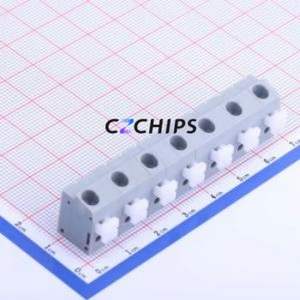 KF202-10.0-7P Spring Terminal Block Through hole Component (THT),P=10mm Connector 1x7P 10mm Gray 7P - Product Image 1