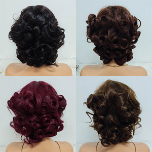 Promoción 33$ Letsfly Loose Wave 3 #   4 #   Pelucas Hechas a Máquina con Flequillo de 12 Pulgadas, 100% Cabello Humano Natural, Venta al por Mayor de Pelucas con Flequillo - Product Image 4