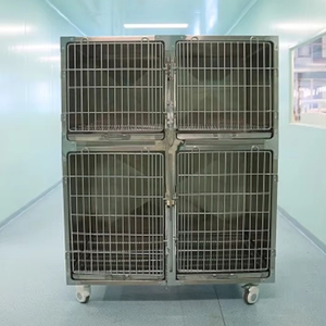 Çift köpek kafesi köpek evi paslanmaz çelik Pet kafesleri & evler Pet kafesleri köpek kulübesi Pet yatılı kafes Pet Shop kafes - Product Image 1