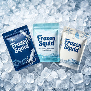 Bolsas de Embalaje Personalizadas para Almacenamiento de Mariscos Congelados, con Cierre de Tres Lados, Impresas y Reciclables, para Calamares y Camarones - Product Image 6