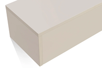 Table de maquillage suspendue personnalisée en couleur noyer/blanc avec deux tiroirs