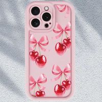 Coques de téléphone portable de luxe antichoc pour femmes et jeunes filles, motif cerise, pour iPhone 17 Air 16 15 Plus Pro Max 14 13 12 11 X