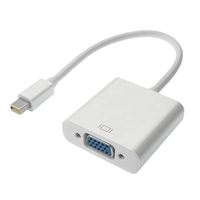 Câble adaptateur Mini DP vers VGA mâle-femelle 1080P à paire torsadée avec cuivre pur, longueur 20 cm et blindage combiné