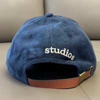 Fabricant de chapeaux, casquette de baseball personnalisée avec logo personnalisé, casquette en daim sport à 6 panneaux brodée, sangle en cuir