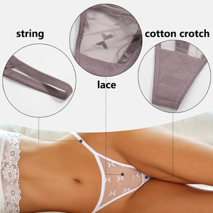 Vente d'usine, string sexy transparent pour femmes, broderie papillon, taille basse, string respirant, culotte en dentelle pour femmes - Product Image 5