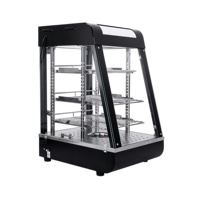 Vitrine chauffante électrique de comptoir en acier inoxydable de 380 mm de large, grande capacité, pour usage commercial