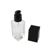 Mini Square Travel 15ml 30ml 40ml 50ml kaca + Serum perawatan kulit plastik botol Lotion pompa krim