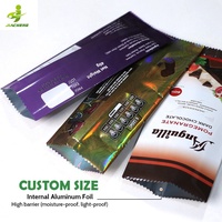 Sac d'emballage personnalisé en Mylar pour bonbons, biscuits, granola, protéines, énergie, champignons, barres chocolatées, avec fermeture thermique sur le dos, pour oreiller