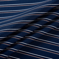 Tejido de punto a rayas teñido de hilo personalizado de fábrica 86% nailon 14% Spandex tejido de polo elástico 160g