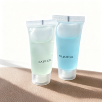 Ensemble d'articles de toilette pour hôtel de luxe 5 étoiles, écologique, en plastique, format voyage, type ouvert, jetable, gel shampooing bio pour cheveux