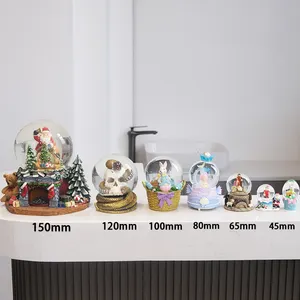Resina personalizada animal globos de água em vidro Globo, pintado à mão Natal personalizado neve globo com música ou le