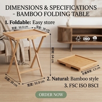 Table pliante moderne en bambou, support de plateau portable pour ordinateur portable, bureau de lit ou de canapé, construction stable, plateau de service durable pour petit-déjeuner avec plateau supérieur en MDF