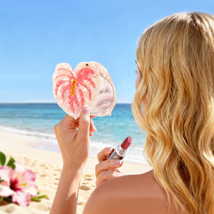 Personalized Anthurium Flower Pocket Compact Mirror with Printed Design for Promotional Use Personalized Pocket Mirror