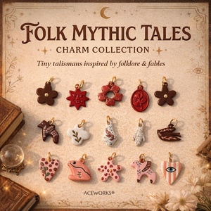 Racconti Mitologici Popolari |   Ciondoli Charm Totem in Acciaio Inossidabile Placcato Oro PVD 18K con Smalto Dipinto a Mano |   Impermeabile e Ipoallergenico - Product Image 2