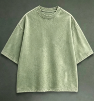 T-shirt vert vintage surdimensionné avec logo graffiti imprimé Kornit DTG, en coton, style streetwear
