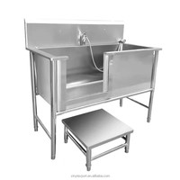 Piscine de bain pour chien en acier inoxydable 304, fabriquée en usine, écologique, pour le toilettage des animaux, utilisation en salle de bain, design durable et étanche