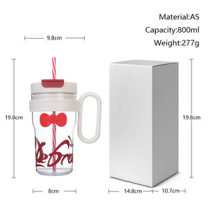 Shang Kou Ai Portable Plastic Water Bottle Large Capacity Straw Cup Leak Proof Travel Use - Product Image 5
