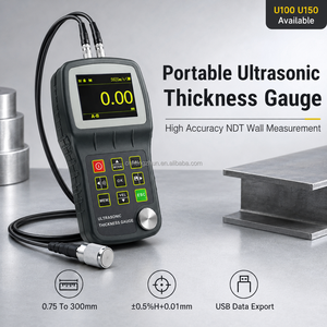 Jauge d'épaisseur ultrasonique professionnelle U100, mesureur de vitesse sonore des matériaux pour le contrôle qualité des plaques et tubes moulés - Product Image 2