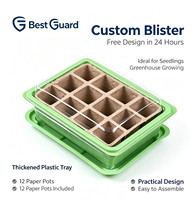 Boîte blister transparente en plastique PET pour pépinière, emballage d'expédition pour boutures de fleurs en pot et semis.