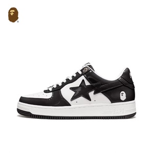 BAPE STA Scarpe da Skate in Pelle Verniciata Bianche e Nere <span class=keywords><strong>Uomo</strong></span> Donna Sneakers Casual Basse Moda Streetwear - Product Image 3