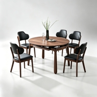 Ensemble de table et chaises de salle à manger ovales en bois massif, style moderne et luxueux du milieu du siècle, 4 à 6 places, meubles de cuisine complets