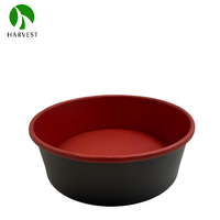 KR 150 Ronde Schaal Serie - Mat Zwart met Bordeauxrood Binnenkant Wegwerp Kraft Papier Voedselbak voor Voedselverpakkingen