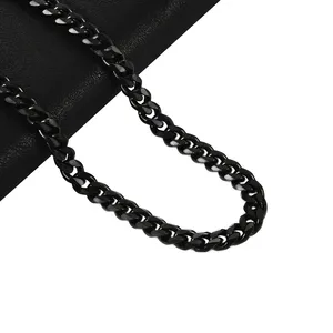 Collier massif en acier inoxydable pour homme, chaîne gourmette Miami Cuban, collier ras du cou pour femme, bijou de cou en métal style punk rock pour garçon, accessoire cadeau - Product Image 4