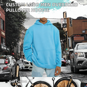 Sudadera con Capucha Extra Grande para Hombre con Logotipo Personalizado, Sudadera con Capucha de Color Sólido, Bolsillo Delantero, Ropa Urbana Informal OEM - Product Image 2