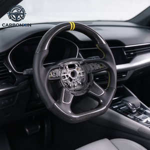 พวงมาลัยรถยนต์คาร์บอนไฟเบอร์ฟอร์จ OEM สำหรับ Audi A4 B8 B8.5 A6 C7 C7.5 s Line ปี 2013 2014 2015 2016 ไม่มีถุงลมนิรภัย - Product Image 6