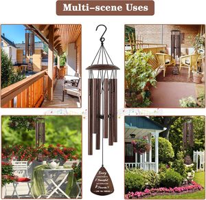 Carillons éoliens d'extérieur de style européen de 32 pouces, de haute qualité, imperméables, ornements de jardin en fer et aluminium, à fixation murale - Product Image 6