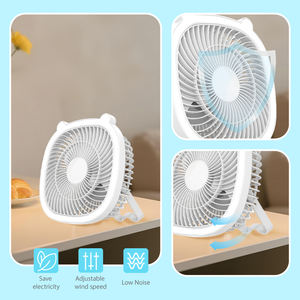 מאוורר שולחן נטענת ארוך טווח עם אור הוביל 3 מהירויות 500 מאוורר usb מופעל מאוורר usb עבור שולחן עבודה ו-מיטה - Product Image 5